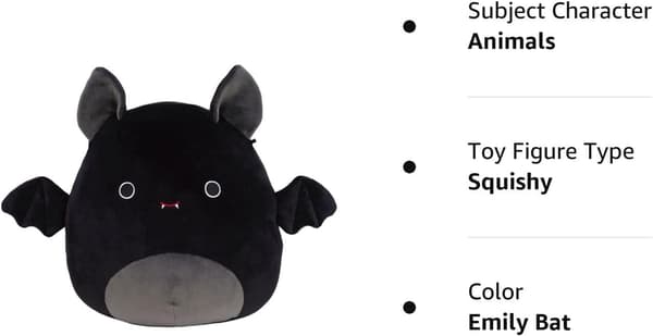 Halloween Squishy Pehmeä Pehmolelu Eläimet (Emily Bat, 8 Tuumaa)