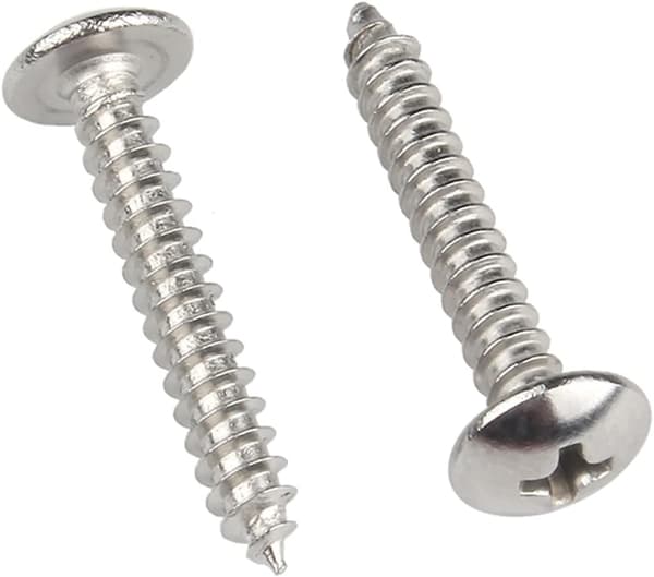 M5 x 16mm 100 stk. Rundhoved Træskruer 304 Rustfrit Stål Phill