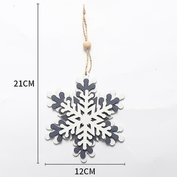 Trä Snöflingor Julgran Hängande Prydnadshängen Dec