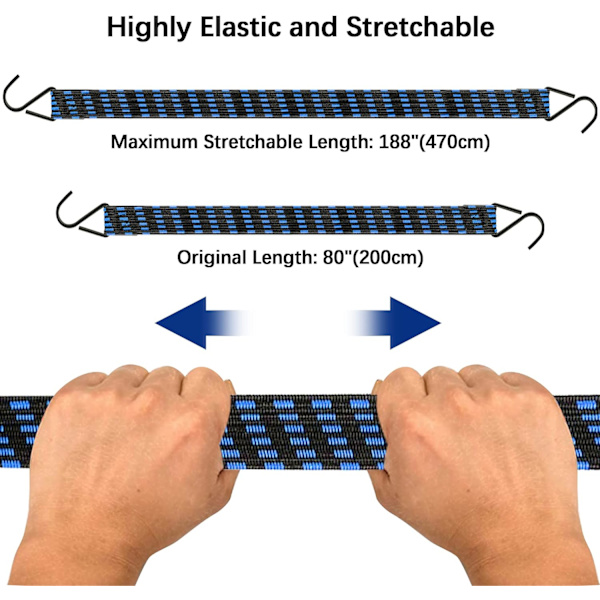 Bungee-snøre med krog, 3M Heavy Duty Elastiske Bungee-snøre, Universel