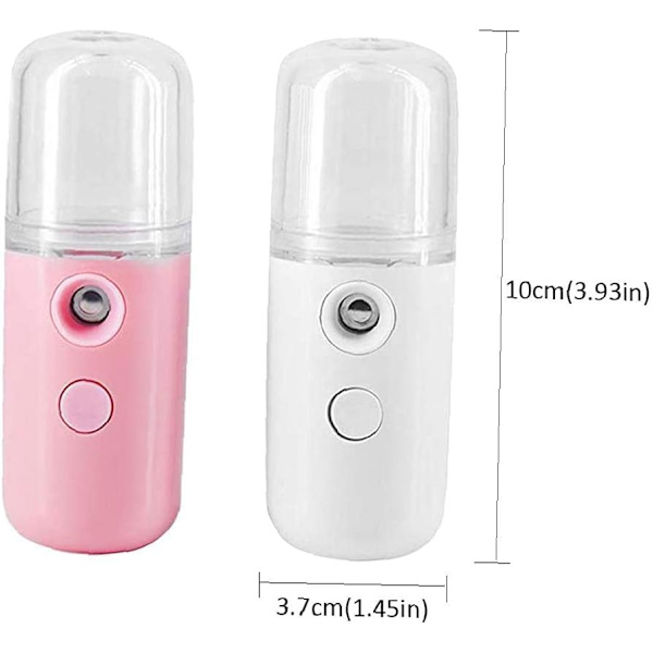 2-pack, Nano Spray Fuktare Ansiktsfuktare Liten Bärbar Laddningsbar