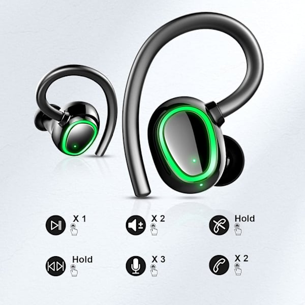 Bluetooth Sport Høretelefoner, Bluetooth 5.1 Trådløs Stereo Støj C
