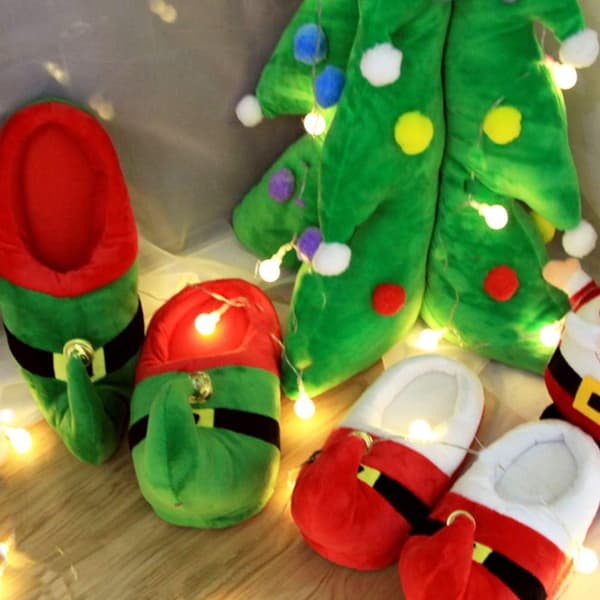 1 Par Julemandstøfler Jule-Tøfler Elf Kostume Tilbehør