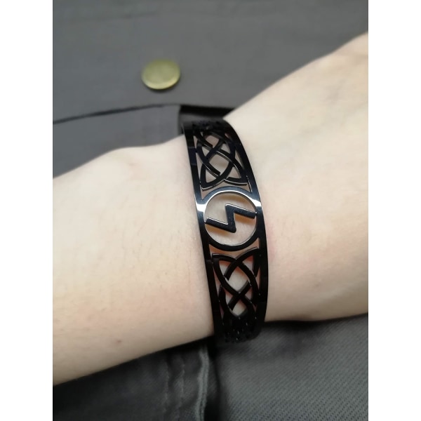 Norse Viking Armbånd i Rustfrit Stål med 24 Runer Hul Design