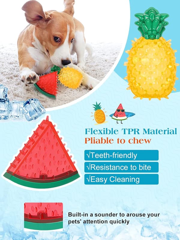 Multifunktionelle Hunde Tyggelegetøj, Vandmelon & Ananas Formet Sommer