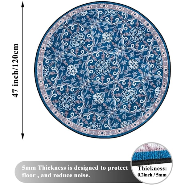 Matto-toimistotuoli 120 cm Hiljainen Liukumaton Pelikoneen Tuolin Tyyny Suojaava Lattia Pyöreä Toimiston Lattiamatto Puulattia Ca