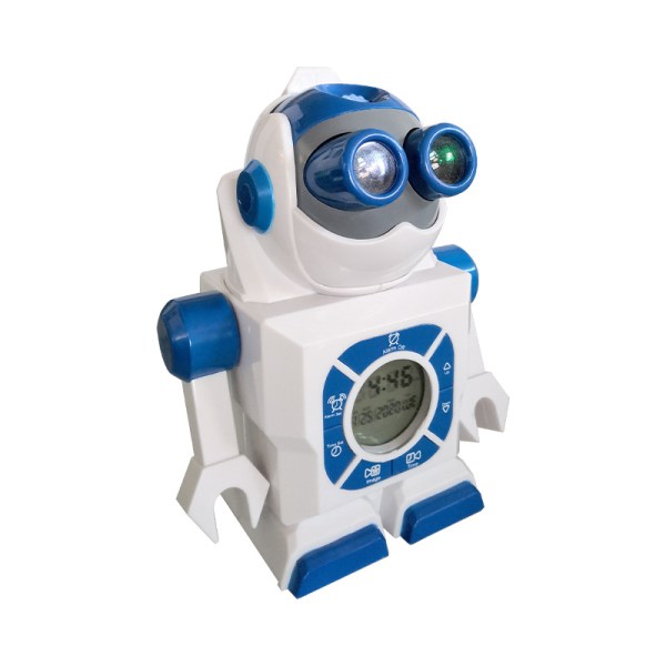 Rymdrobotprojektionsväckarklocka rolig tecknad klocka Robot ala
