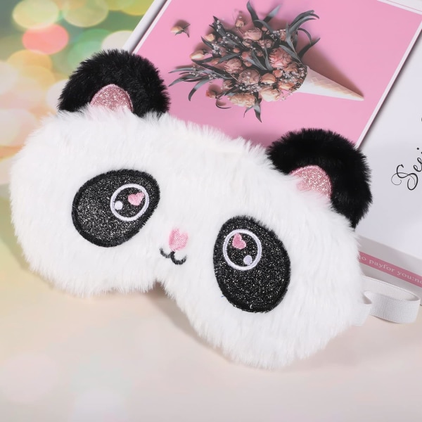 Lasten unimaaskit, 3D Plushiset unimaaskit söpöjä hauskoja piirrettyjä pandakarhuja