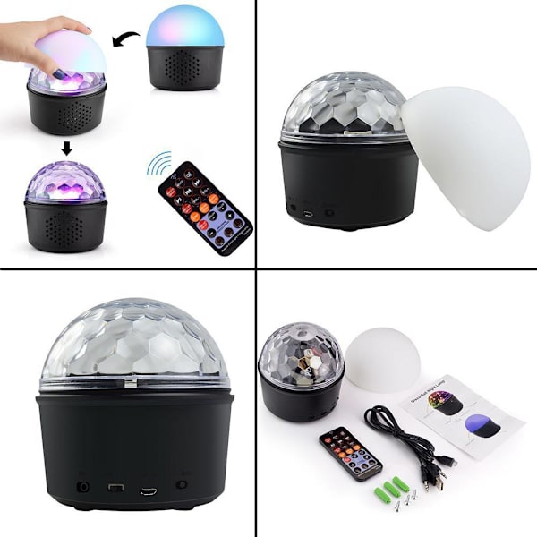 LED Lille Magic Ball Lampe USB Disco Magic Ball Bluetooth Musik
