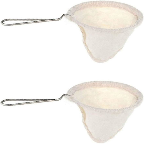 2 stk. 4 tommer rustfrit stål håndtag Tabi genanvendelige kaffe- og te-filtre DXGHC