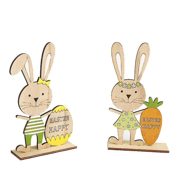 Påskekanin Bunny Skrivebordsdekorasjon Trepynt DXGHC