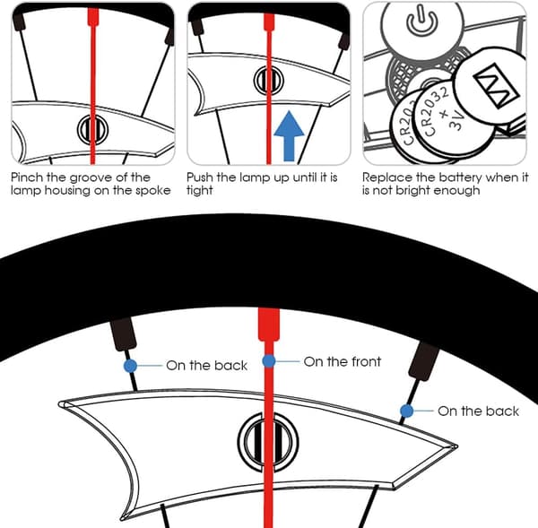 2-pack Vattentäta LED-cykelhjulsljus, Cykelblinkers DXGHC
