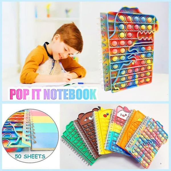 Dww-pop Fidget It Notebook, Push Bubble A5 Spiral Notebook F DXGHC