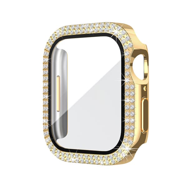 （Guld）2 st Diamant med skärmskydd Bling Case Härdat Gl