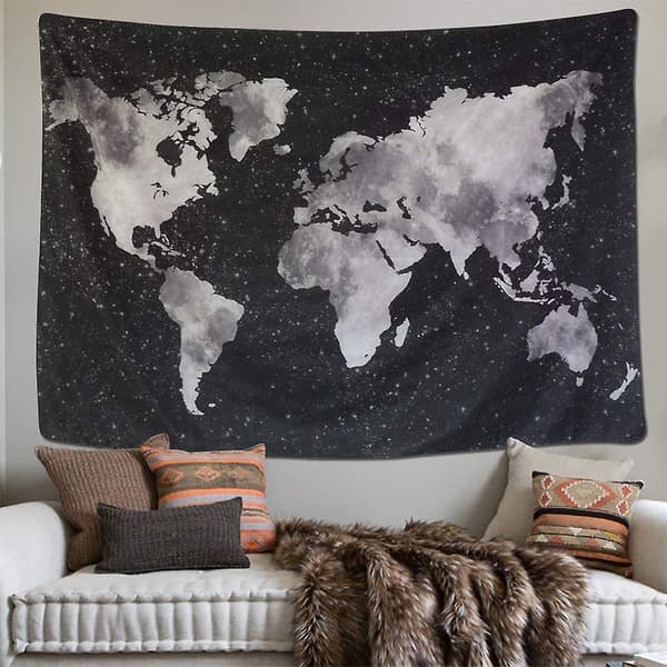 Tapestry-kartta seinävaate seinäripustus metsä psykedeelinen olohuone