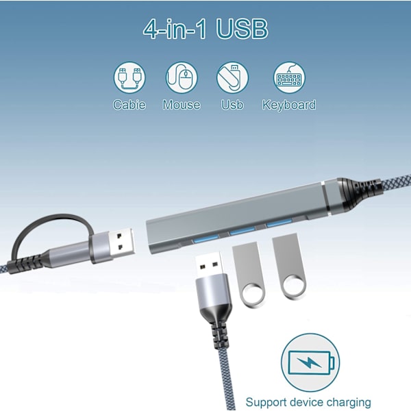 Type C Laptop Converter Dock en drag fire Splitter USB 3.0 hub d