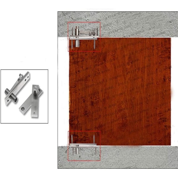 Set med 2 Pivotdörrgångjärn 360 Graders Rotation Dolda Tungt