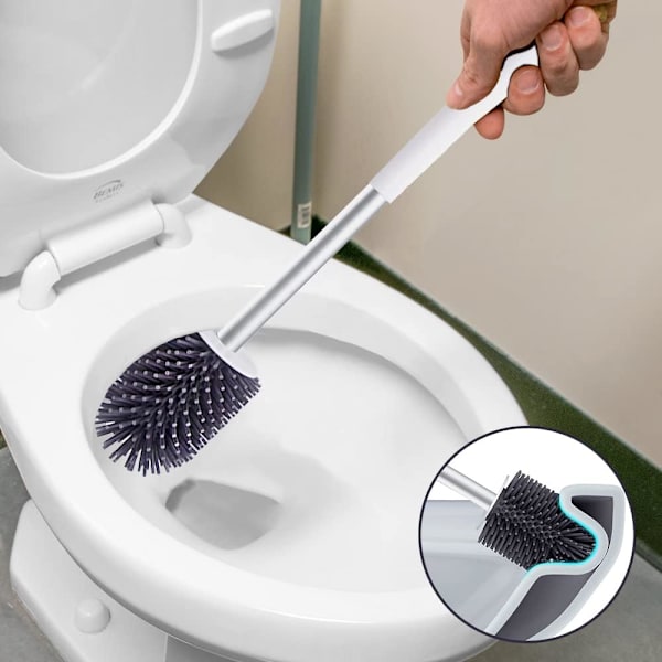 Toalettborste 2-pack, Toalettborste med hållare, Silikon Toi