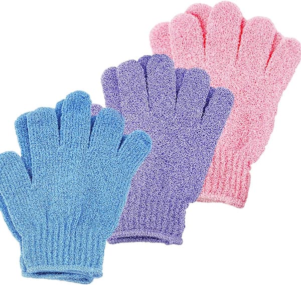 3 par Exfolierande Duschhandskar Kroppsskrubbhandskar Badhandskar DXGHC