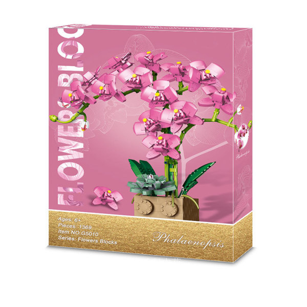 （Rosa） Blombukett Blommor 2022 orkidé byggstensset Cre