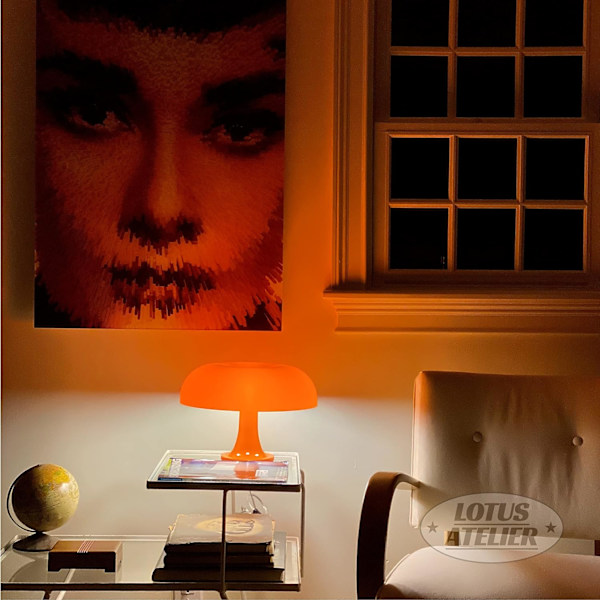 Orange Svampe Lampe til Rum Æstetisk Moderne Belysning til Soveværelse | Cool Retro Stueindretning (Orange)