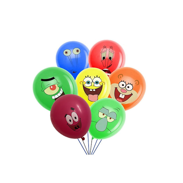 Four-sided latex balloons, 12-inch latex balloon cartoon children's birthday party decoration (14 pack)