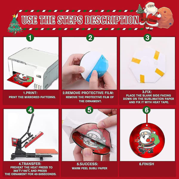 12 st Sublimeringsprydnadsämnen - Mdf Sublimering Jul DXGHC