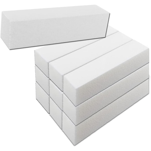 10 pakke hvite neglebufferblokker 120 gryn med neglebørste for Pr
