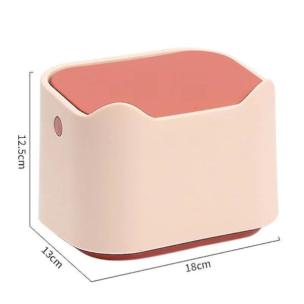 Papperskorgen Skrivbordsbehållare med lock av presstyp, Mini Portable Desk Ru DXGHC