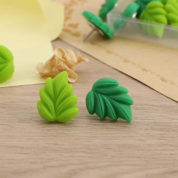 20 stk Thumbtacks Grønne Blade Kreative Tegnestifter Dekorative Vedr