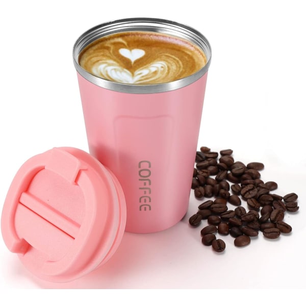 Kaffekopp, resemugg Isolerad & återanvändbar thermal rostfri Ste