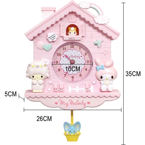 Barneveggklokke 12 tommer Tegneserie Sving Jenter Barn Veggklokke DXGHC