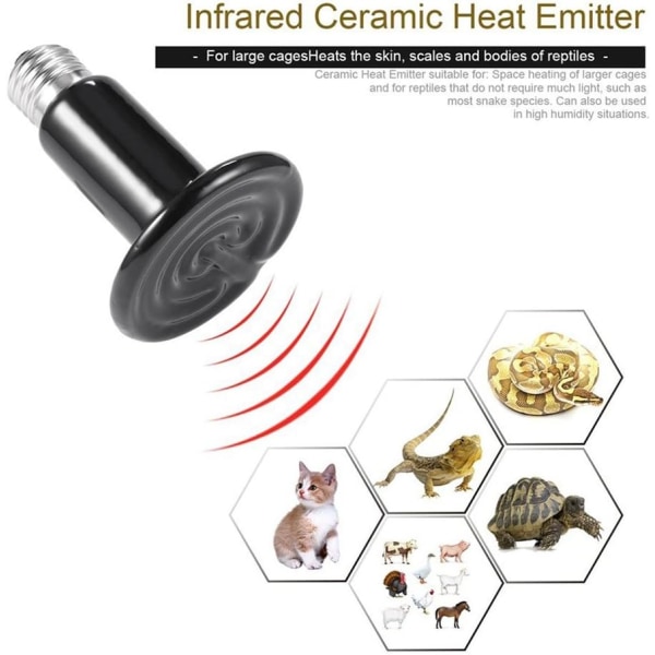 E27 150W Dyrevarmer Emitter Infrarød Keramisk Varmepære, R