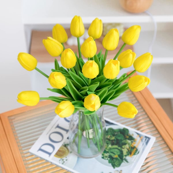 10 stk Ægte Touch Latex Kunstige Tulipaner Blomster Falske Tulipaner Flow