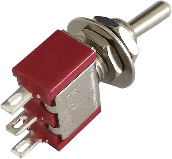 10 stk. Mini Toggle Switch, AC 125V 6A / 250V 2A 3-polet SPDT ON-OFF-