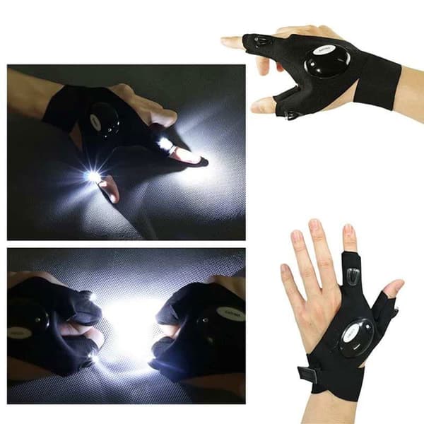 GLOVET: Handske med integrerade LED-ficklampor, ett par