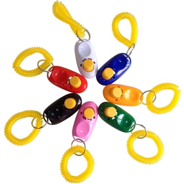 7 Dog Clickers with Wristbands, 5 Cm, ​​Colorful And Practical, S