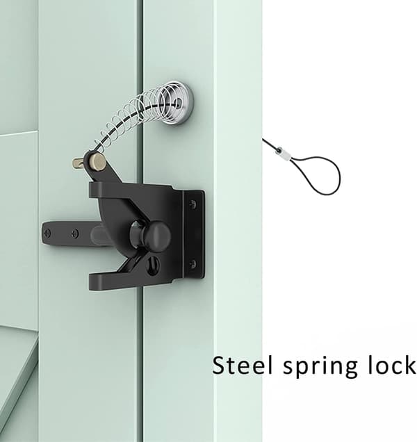 Trädgårdsgrindslås, Automatisk Gravity Latch - Fjäderjärnsgrindslås