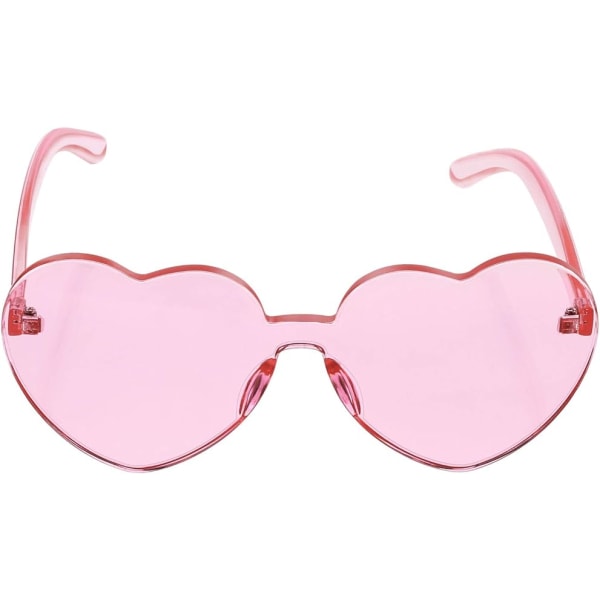 Rosa hjärtformade solglasögon Båglösa Transparenta hjärtglasögon DXGHC