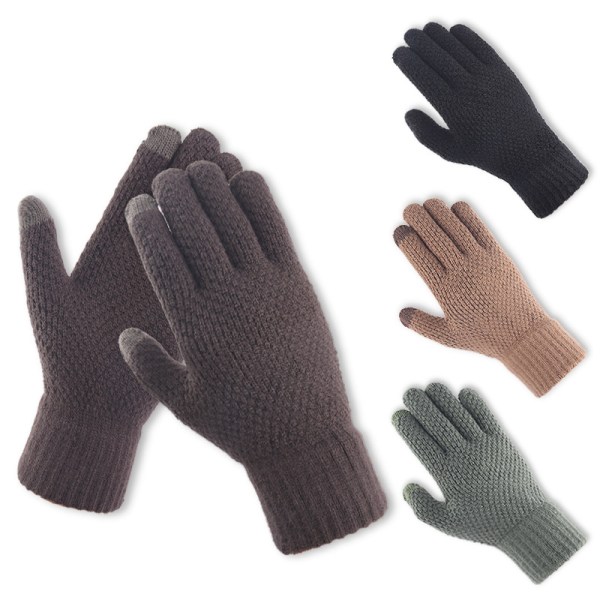 4 pairs of knitted gloves for men in winter, plush thickened s