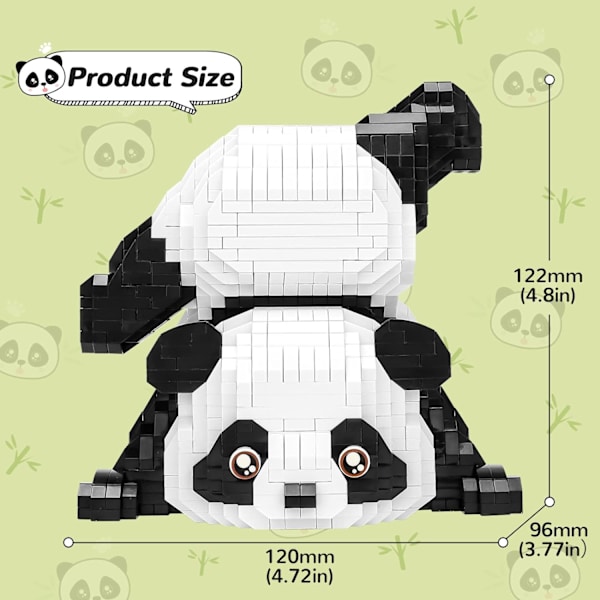 Mini Byggeklodser Dyr Sæt  Tasker, 1325 PCS Mikro Mini Panda