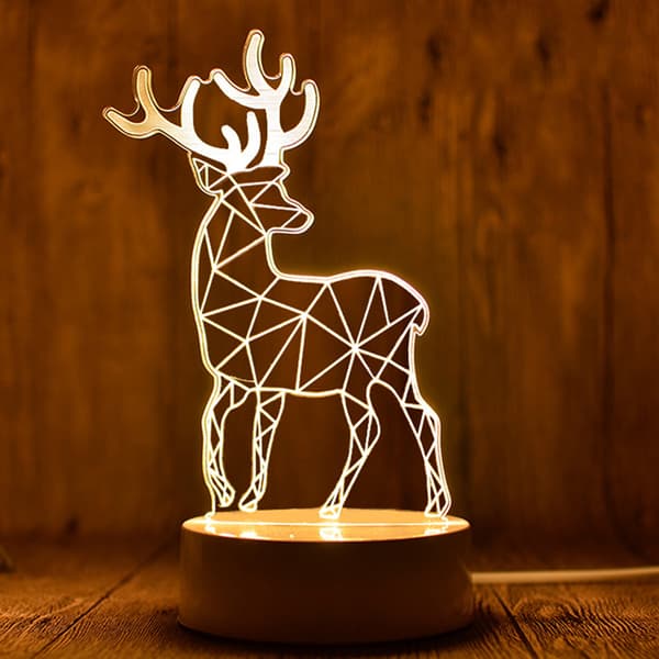 USB Milu 3D Akryl Dekorasjon LED Lampe Hjemmedekorasjon Nattelys