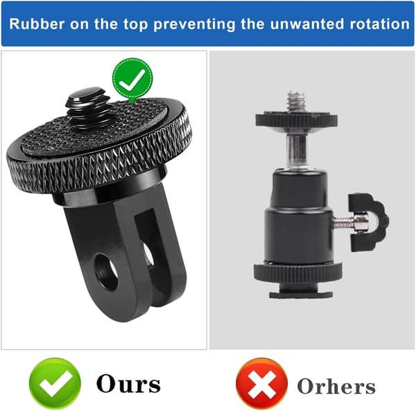 2 st 1/4\" Aluminium Tripodadapter Tripodmontering Kompatibel med GoP