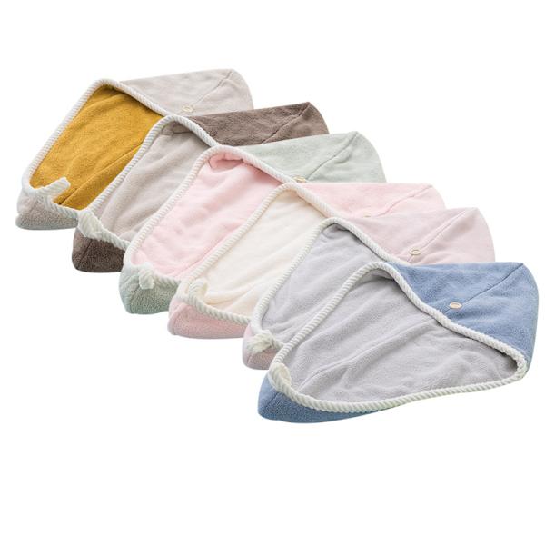 4-pack dubbellagers korallull torkhårshätta, dam superfin