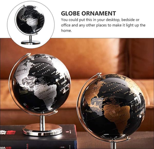 Kart med Base Globe Antikk Globe Retro Verdens Dekorativ Globe De