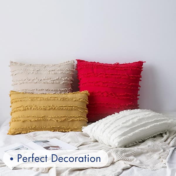 Set med 2 juldekorationer Boho Kuddfodral Linne S