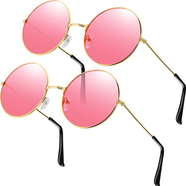 2 Par Solbriller Specifikationer Hippie Pink Solbriller Retro Hi