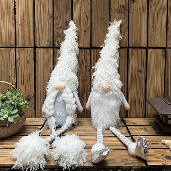 2 stykker julepynt, hjemmedekorasjon, hvit lang l