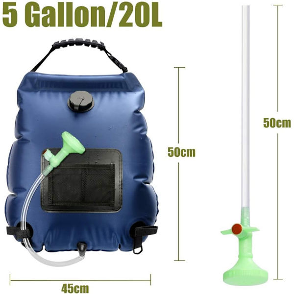 Dewenwils Solvarmt Brusepose Camping, 20L Solvarmt Brusepose DXGHC
