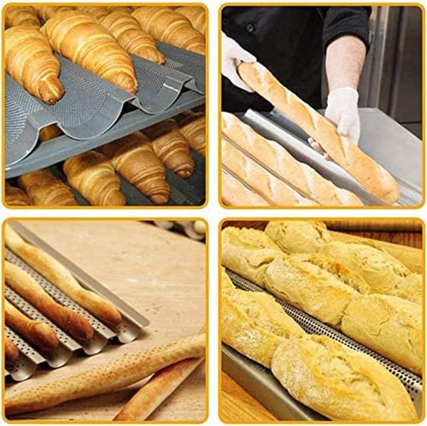 Trompet, Sort, Non-Stick Perforeret Baguetteform til Fransk Brød